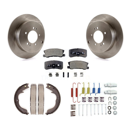 Rear Disc Rotors Semi-Metallic Pads Parking Shoes And Hardware Kit For Mitsubishi Lancer K8F-105054