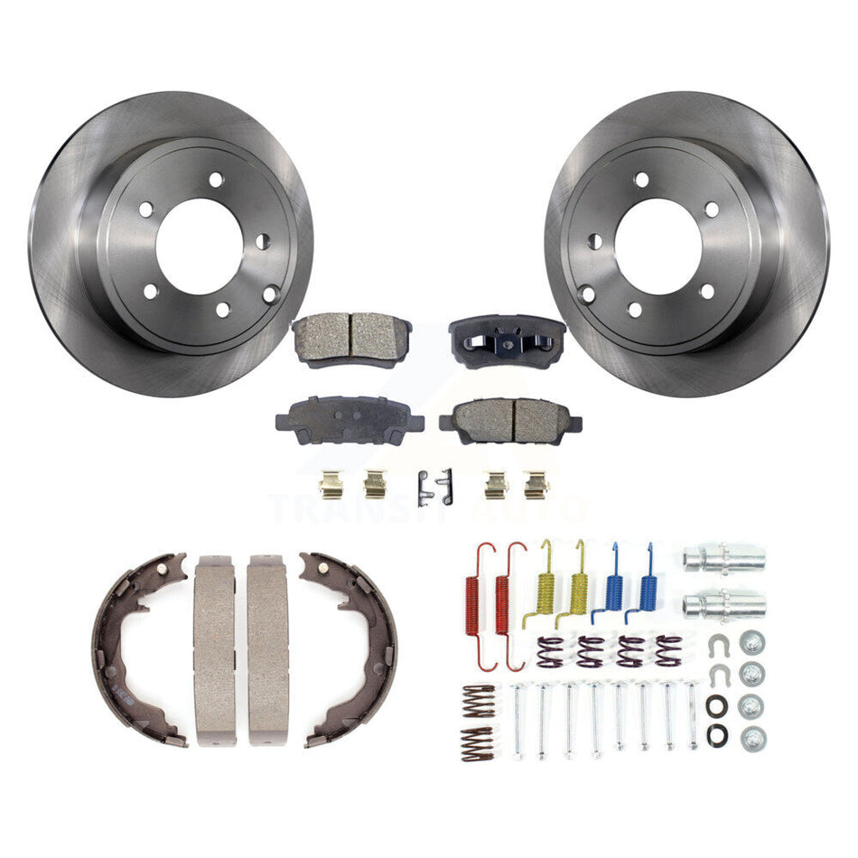 Rear Disc Rotors Semi-Metallic Pads Parking Shoes And Hardware Kit For Mitsubishi Lancer K8F-105055