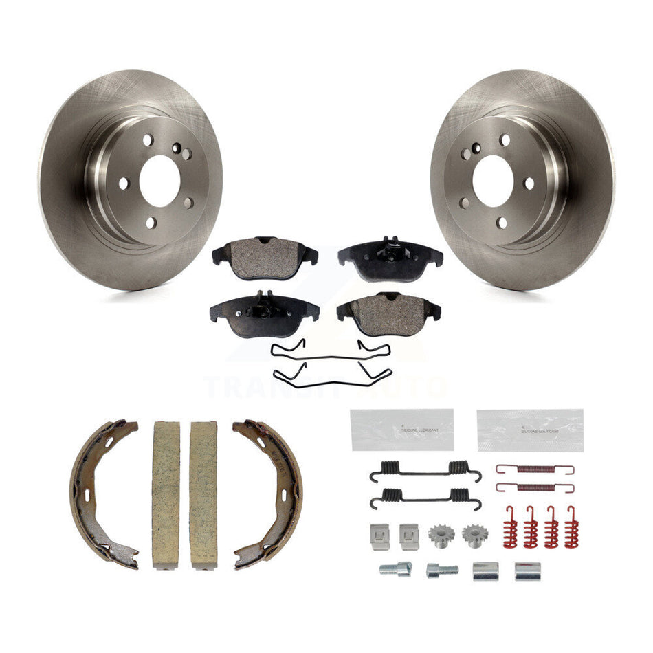 Rear Disc Rotors Semi-Metallic Pads Parking Shoes And Hardware Kit For Mercedes-Benz C300 K8F-105061