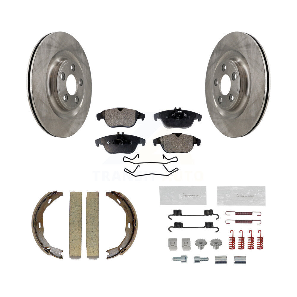 Rear Disc Rotors Semi-Metallic Pads Parking Shoes And Hardware Kit For Mercedes-Benz E400 K8F-105063