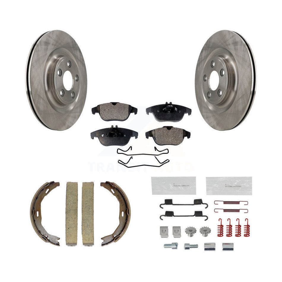 Rear Disc Rotors Semi-Metallic Pads Parking Shoes And Hardware Kit For Mercedes-Benz E400 K8F-105063