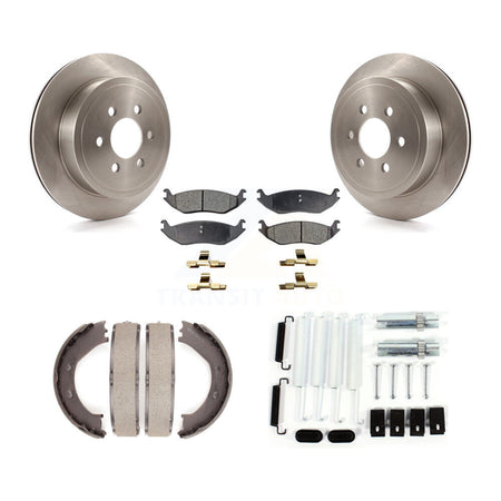 Rear Disc Rotors Semi-Metallic Pads Parking Shoes And Hardware Kit For 2003 Dodge Durango K8F-105075