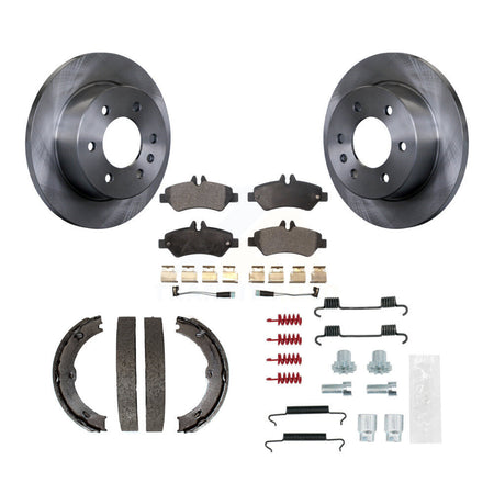 Rear Disc Rotors Semi-Metallic Pads Parking Shoes & Hardware Kit For Sprinter 2500 Dodge K8F-105080