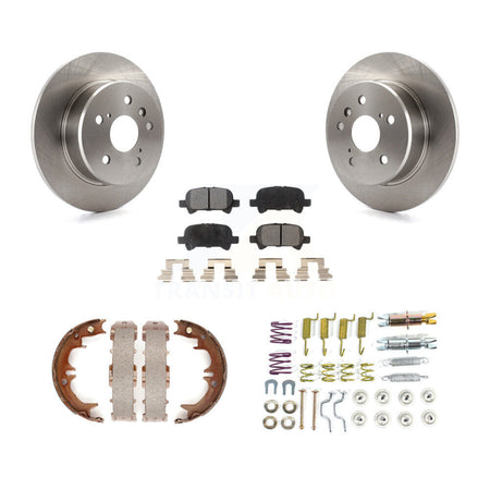 Rear Disc Rotors Semi-Metallic Pads Parking Shoes & Hardware Kit For 00-04 Toyota Avalon K8F-105081