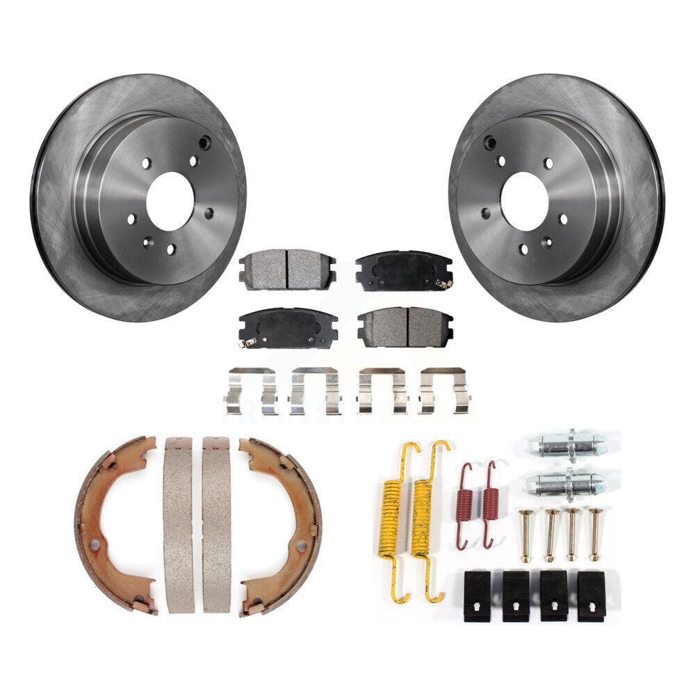 Rear Disc Rotors Semi-Metallic Pads Parking Shoes Hardware Kit For Chevrolet Equinox Vue K8F-105089