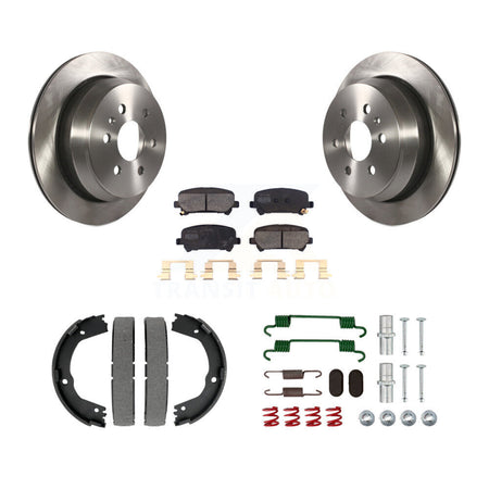 Rear Disc Rotors Semi-Metallic Pads Parking Shoes Hardware Kit For Chevrolet Colorado GMC K8F-105099