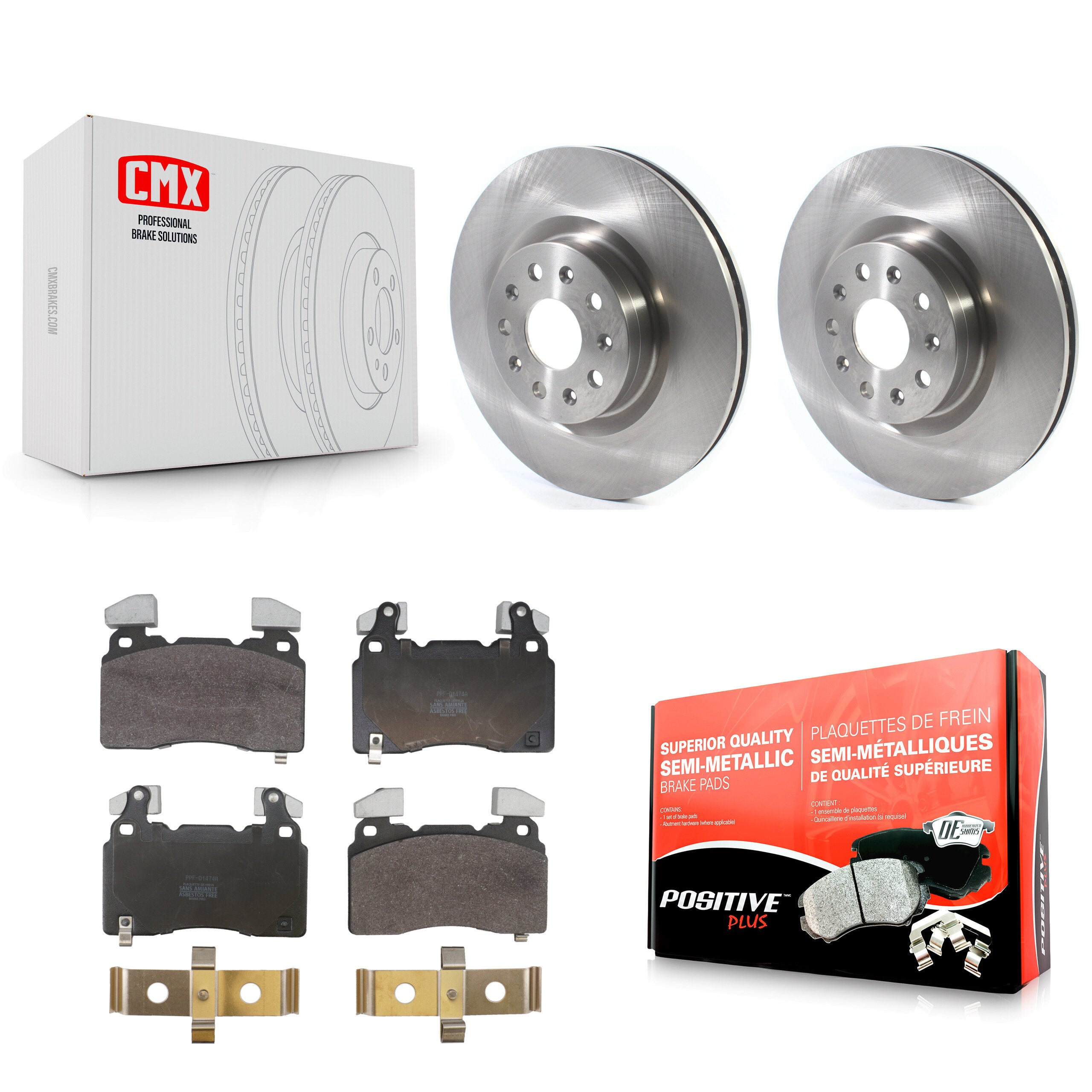 Front Disc Brake Rotors And Semi-Metallic Pads Kit For Cadillac Chevrolet Camaro CTS CT6 K8F-105104