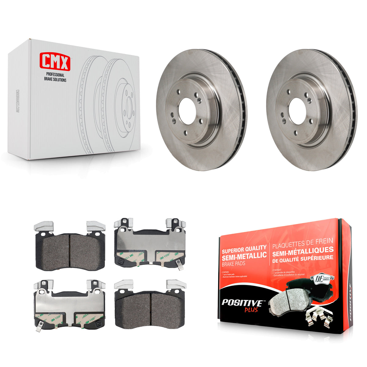 Front Disc Brake Rotor Semi-Metallic Pad Kit For 2023 Genesis G70 2.0L With Brembo Brakes K8F-105111