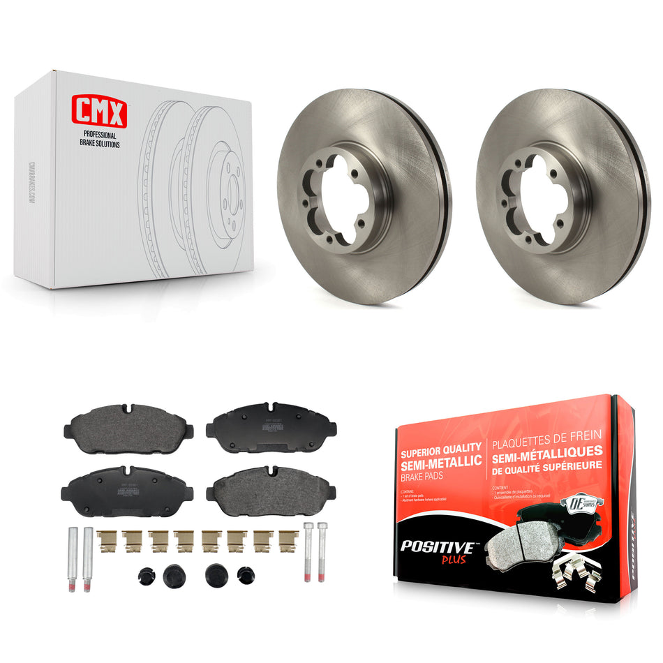 Front Disc Brake Rotors And Semi-Metallic Pads Kit For 2023 Ford Transit-350 HD AWD K8F-105114