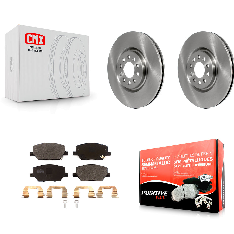Front Disc Brake Rotors And Semi-Metallic Pads Kit For 2023 Jeep Compass Dodge Hornet K8F-105134
