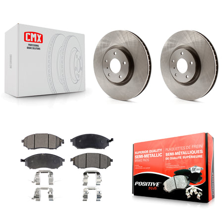 Front Brake Rotors Semi-Metallic Pad Kit For 2009-2013 INFINITI G37 Without Brembo Brakes K8F-105147