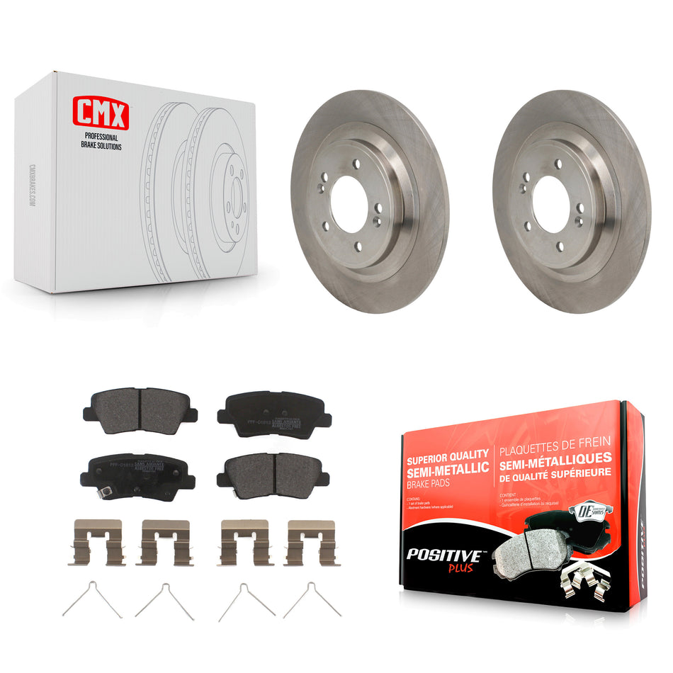 Rear Disc Brake Rotors And Semi-Metallic Pads Kit For 2024 Hyundai Kona Electric K8F-105153