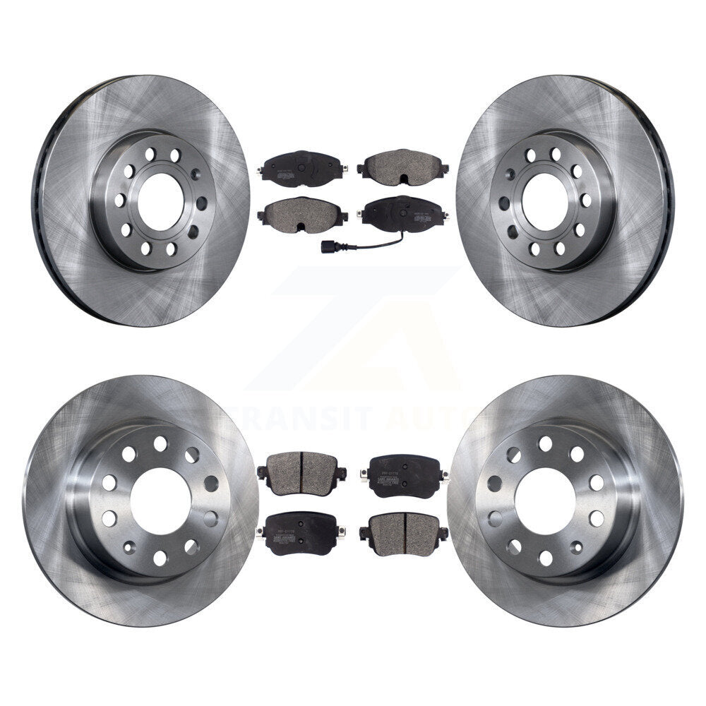 Front Rear Disc Brake Rotors And Semi-Metallic Pads Kit For Volkswagen Golf SportWagen K8F-105189