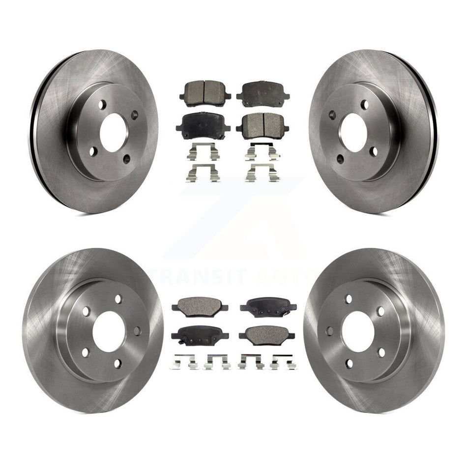 Front Rear Brake Rotors & Semi-Metallic Pad Kit For 2007-2008 Pontiac G5 Disc rear brakes K8F-105193
