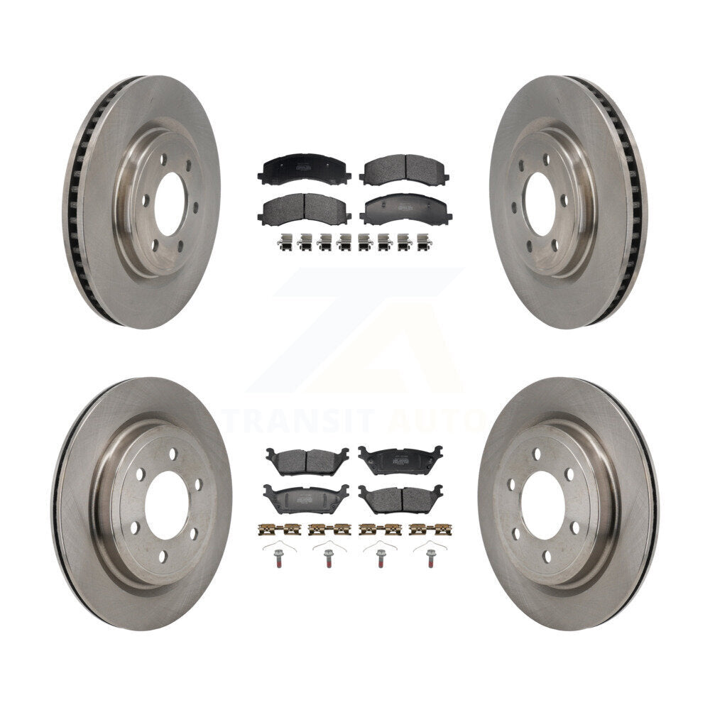 Front Rear Disc Brake Rotors And Semi-Metallic Pads Kit For Ford F-150 Lightning K8F-105200