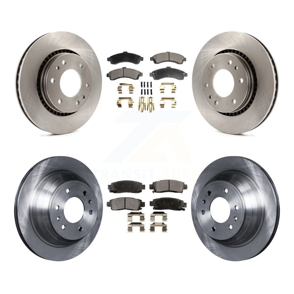 Front Rear Brake Rotor Semi-Metallic Pad Kit For 2006 Isuzu Ascender With 3rd Row Seating K8F-105219