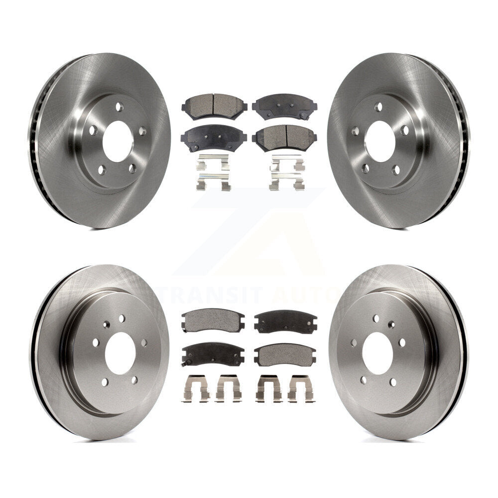 Front Rear Brake Rotors Semi-Metallic Pad Kit For 2004 Cadillac Seville With Vented Rotor K8F-105220