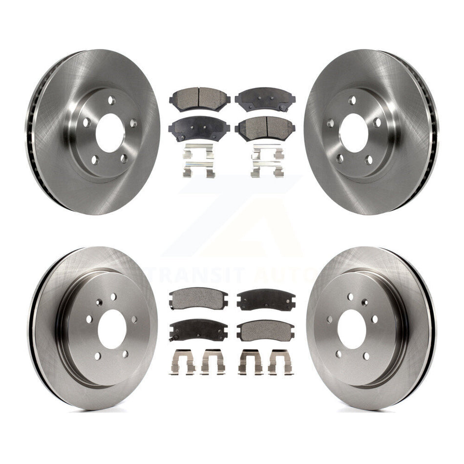 Front Rear Brake Rotors Semi-Metallic Pad Kit For 2004 Cadillac Seville With Vented Rotor K8F-105220