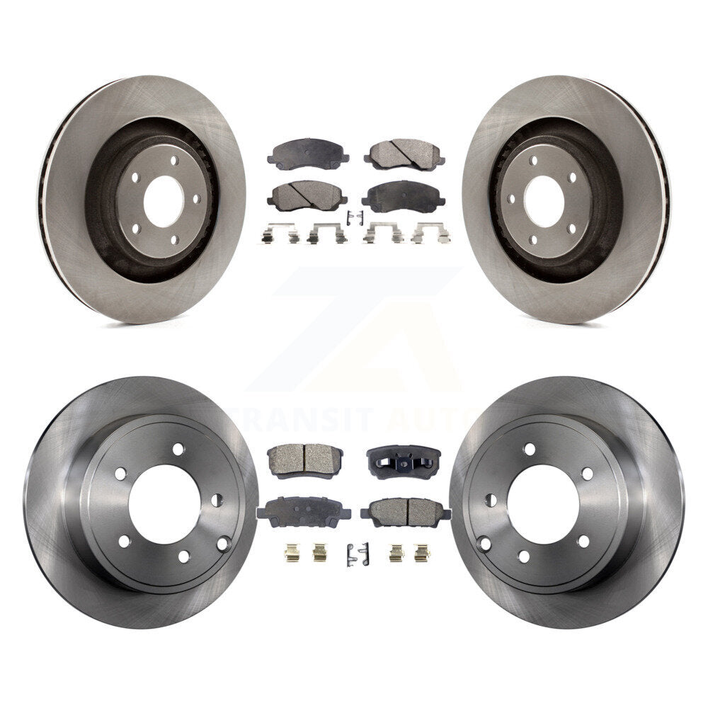 Front Rear Disc Brake Rotor And Semi-Metallic Pad Kit For 2008-2009 Dodge Caliber R/T/SXT K8F-105229