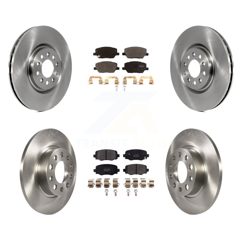 Front Rear Disc Brake Rotors And Semi-Metallic Pads Kit For Dodge Hornet K8F-105235