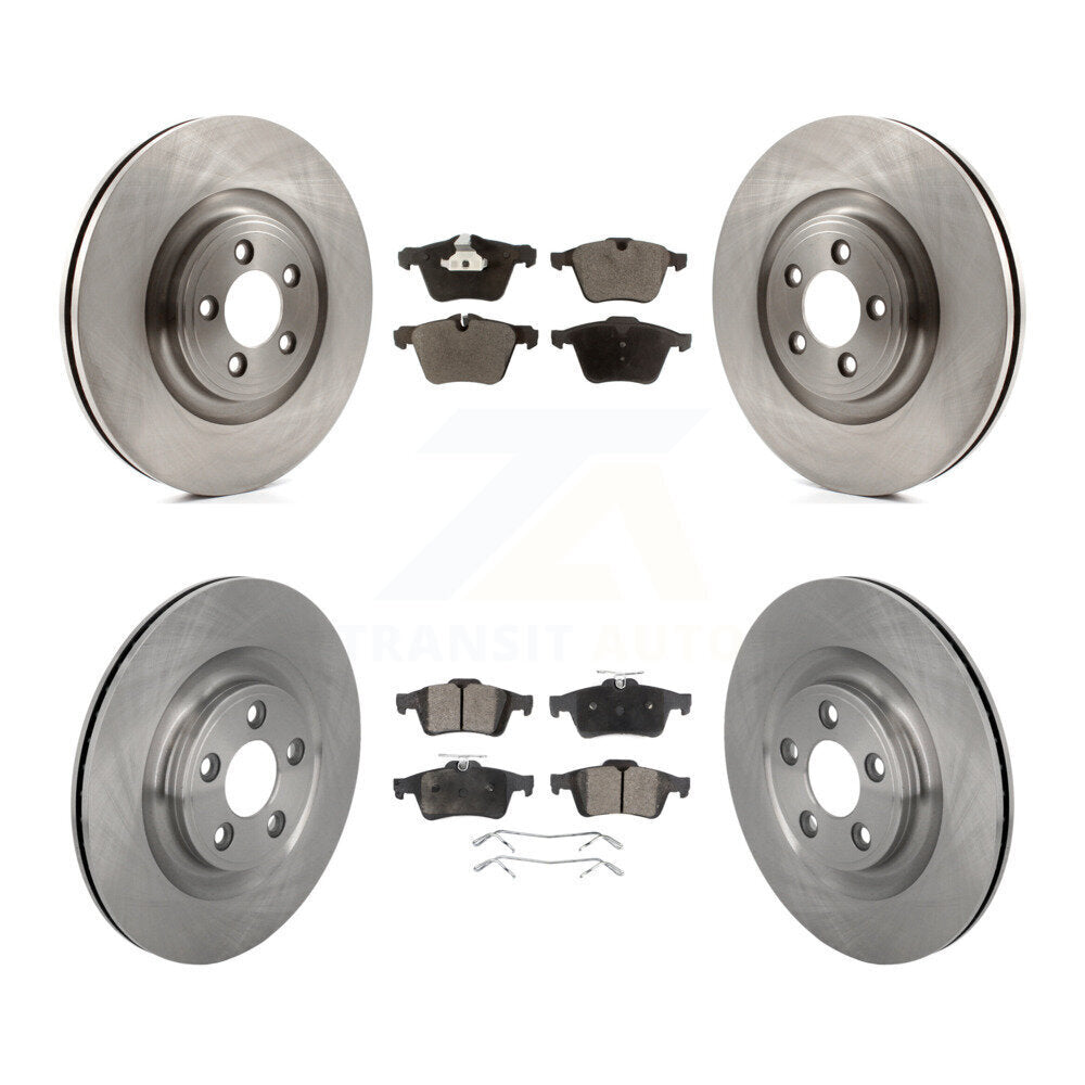 Front Rear Brake Rotor Semi-Metallic Pad Kit For 2016 Jaguar XJ With Manual Parking K8F-105237