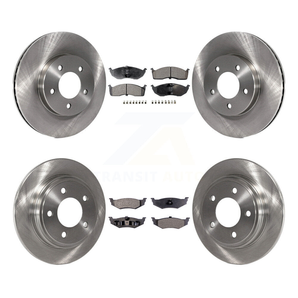 Front Rear Brake Rotors & Semi-Metallic Pad Kit For Chrysler Intrepid Dodge 300M Concorde K8F-105238