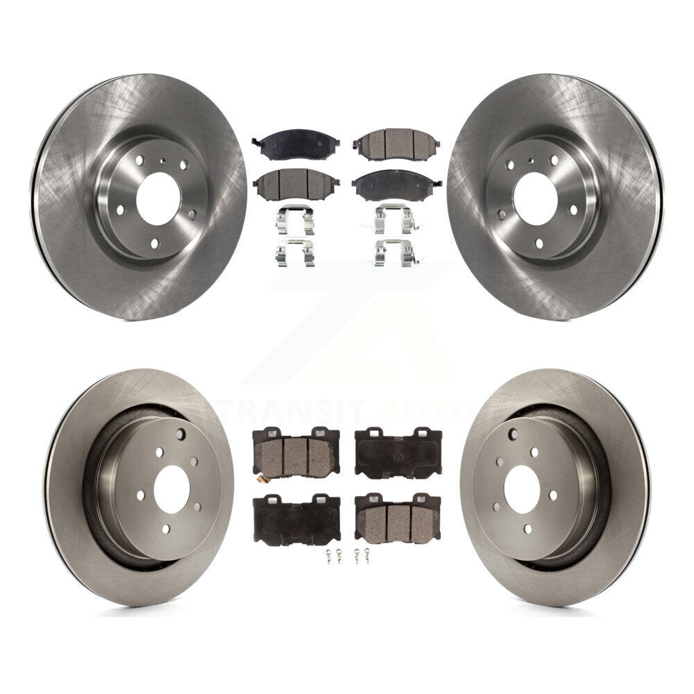 Front Rear Disc Brake Rotor Semi-Metallic Pad Kit For INFINITI M37 QX70 Q70 Q70L M56 M35h K8F-105250
