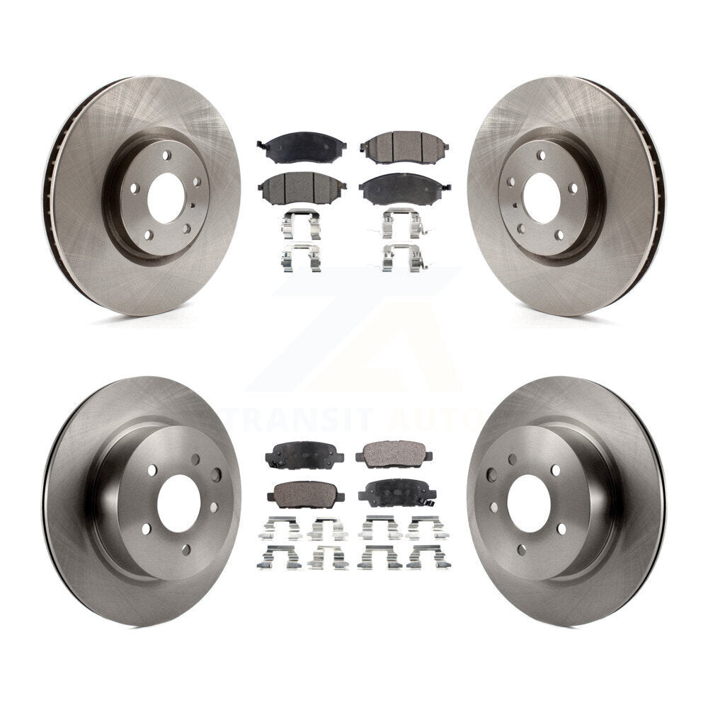 Front Rear Brake Rotor Semi-Metallic Pad Kit For 09-13 INFINITI G37 Without Brembo Brakes K8F-105251