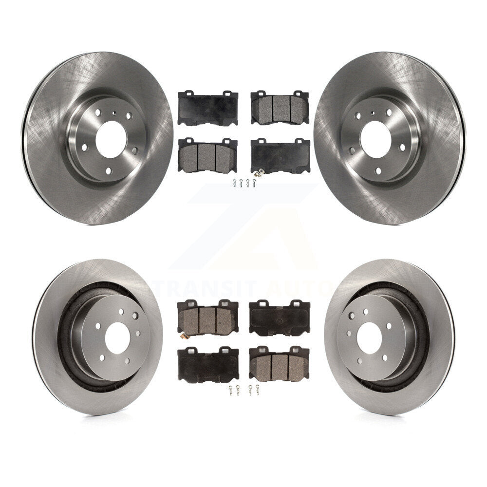 Front Rear Brake Rotors & Semi-Metallic Pad Kit For 09-13 INFINITI G37 With Brembo Brakes K8F-105252