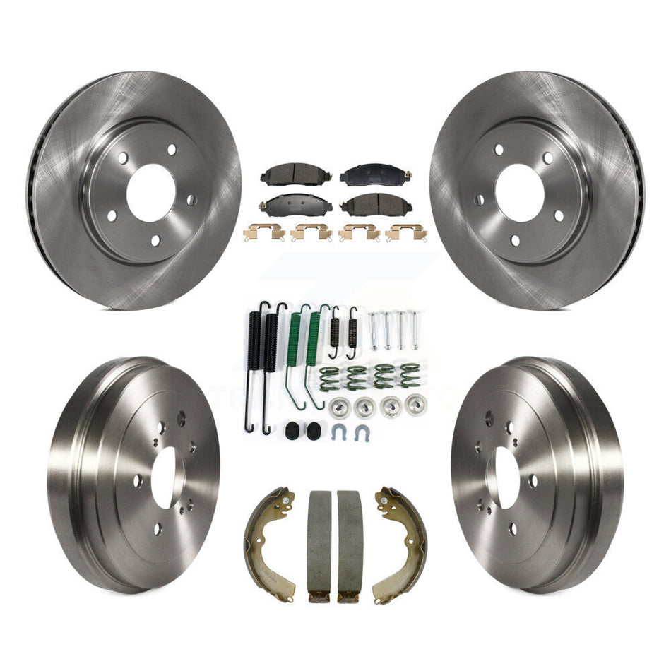 Front Rear Disc Brake Rotors Semi-Metallic Pads And Drum Kit (7Pc) For Nissan NV200 K8F-105259