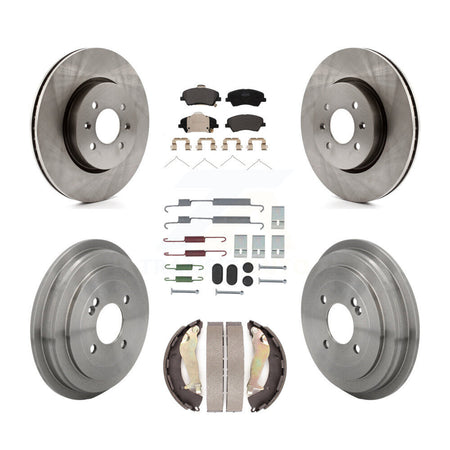 Front Rear Disc Brake Rotor Semi-Metallic Pad & Drum Kit (7Pc) For Kia Rio Hyundai Accent K8F-105262
