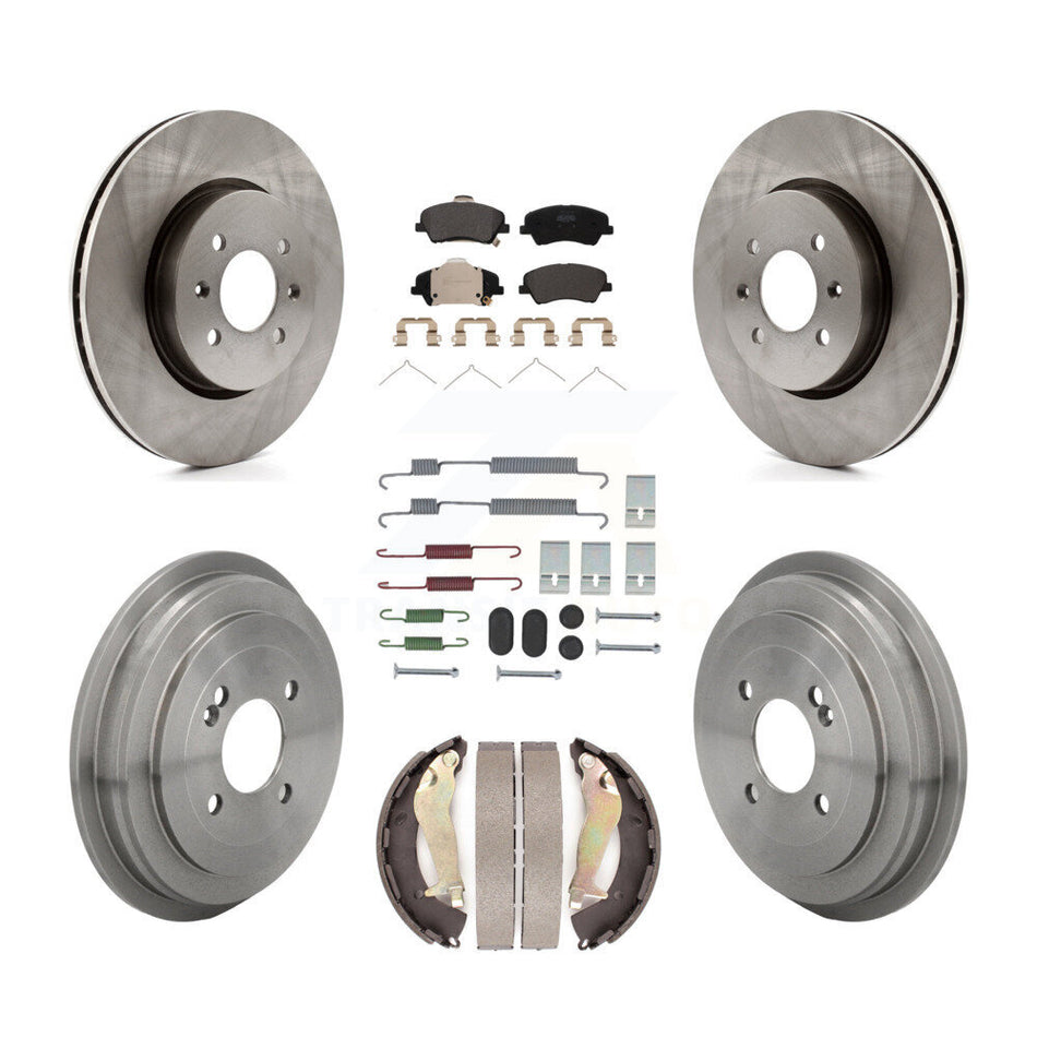 Front Rear Disc Brake Rotor Semi-Metallic Pad & Drum Kit (7Pc) For Kia Rio Hyundai Accent K8F-105262
