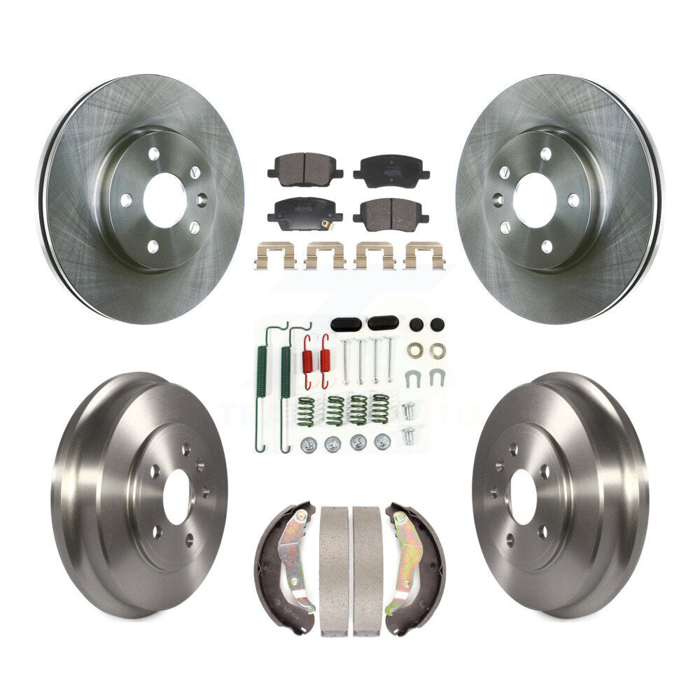 Front Rear Disc Brake Rotor Semi-Metallic Pad And Drum Kit (7Pc) For 2018 Chevrolet Sonic K8F-105264