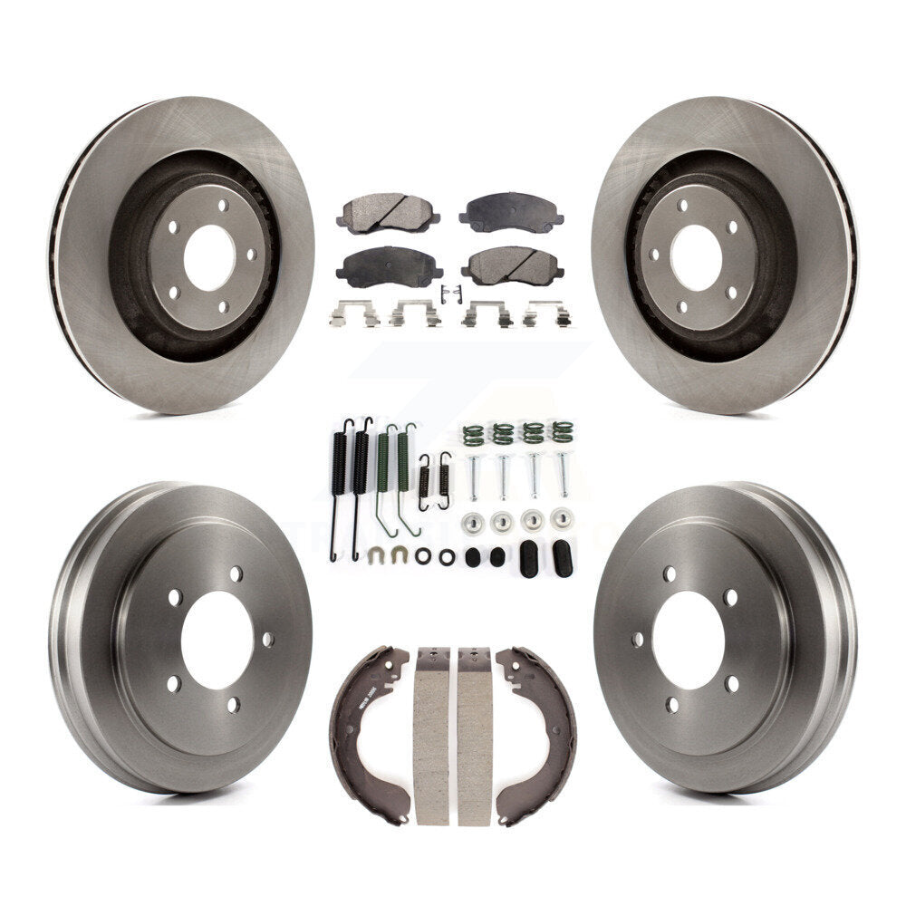 Front Rear Brake Rotors Semi-Metallic Pad & Drum Kit (7Pc) For 08-09 Dodge Caliber SXT/SE K8F-105266