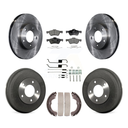 Front Rear Disc Brake Rotors Semi-Metallic Pads And Drum Kit (7Pc) For Mercury Mariner K8F-105268