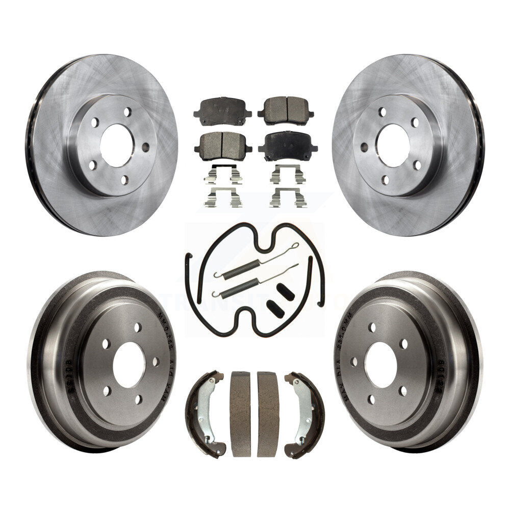 Front Rear Brake Rotor Semi-Metallic Pad & Drum Kit (7Pc) For Pontiac G5 Disc rear brakes K8F-105272