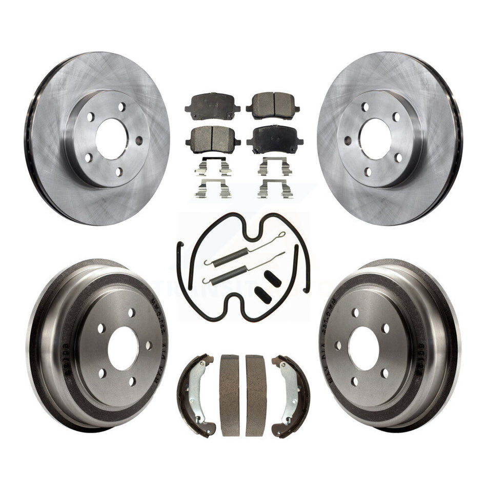 Front Rear Brake Rotor Semi-Metallic Pad & Drum Kit (7Pc) For Pontiac G5 Disc rear brakes K8F-105272