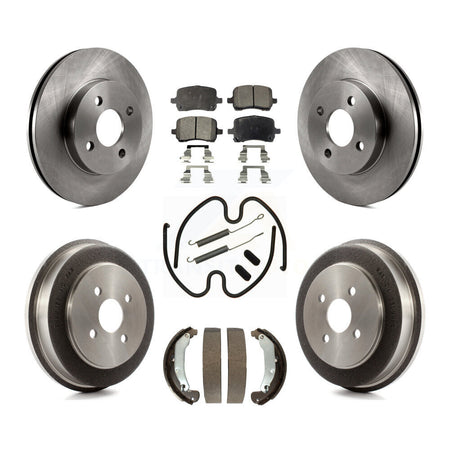 Front Rear Brake Rotor Semi-Metallic Pad & Drum Kit (7Pc) For Pontiac G5 Disc rear brakes K8F-105273