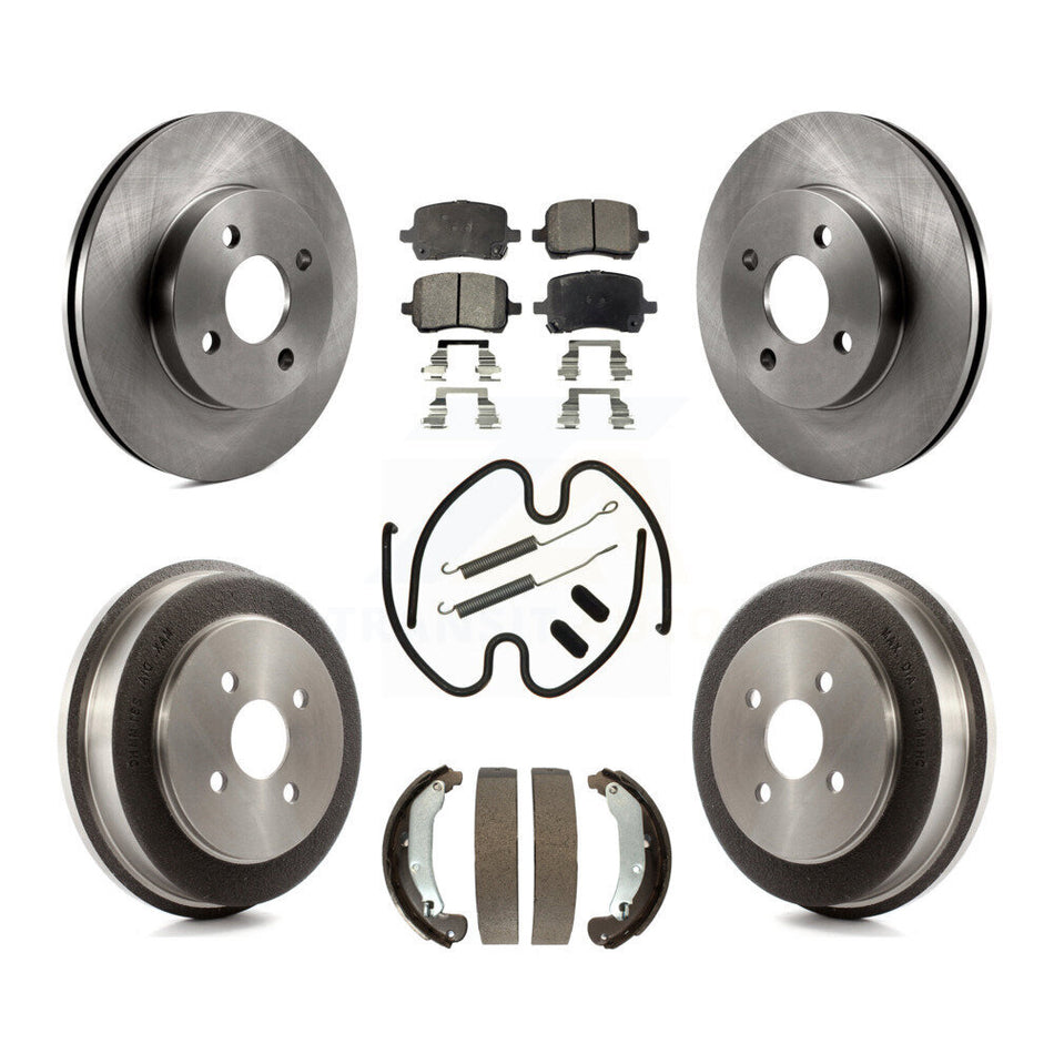Front Rear Brake Rotor Semi-Metallic Pad & Drum Kit (7Pc) For Pontiac G5 Disc rear brakes K8F-105273