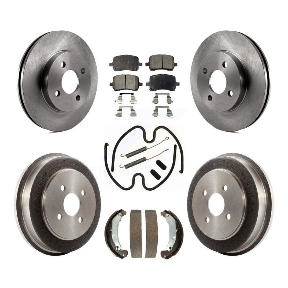 Front Rear Brake Rotor Semi-Metallic Pad & Drum Kit (7Pc) For Pontiac G5 Disc rear brakes K8F-105273