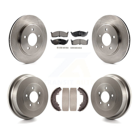 Front Rear Brake Rotor Semi-Metallic Pad Drum Kit For Dodge Caravan Grand Plymouth Town & K8F-105275
