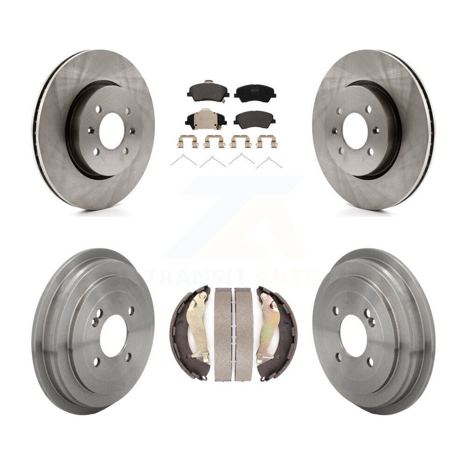 Front Rear Disc Brake Rotors Semi-Metallic Pads And Drum Kit For Kia Rio Hyundai Accent K8F-105276