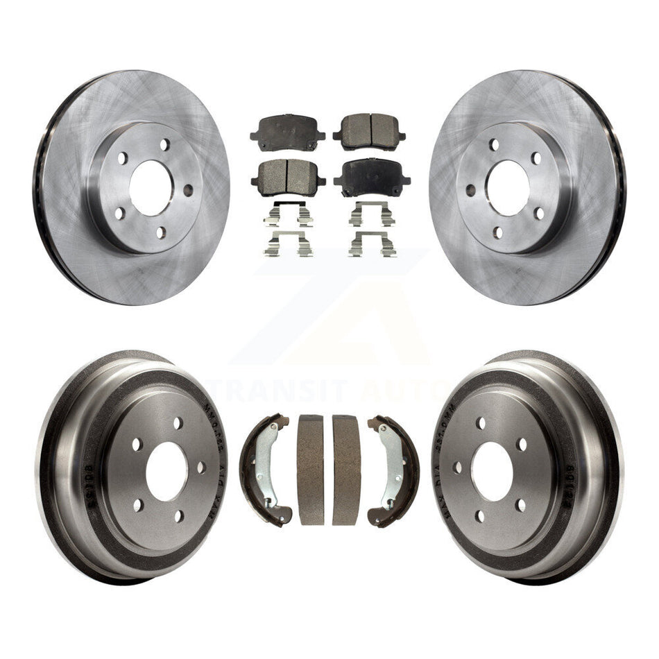 Front Rear Brake Rotor Semi-Metallic Pad & Drum Kit For 07-08 Pontiac G5 Disc rear brakes K8F-105279