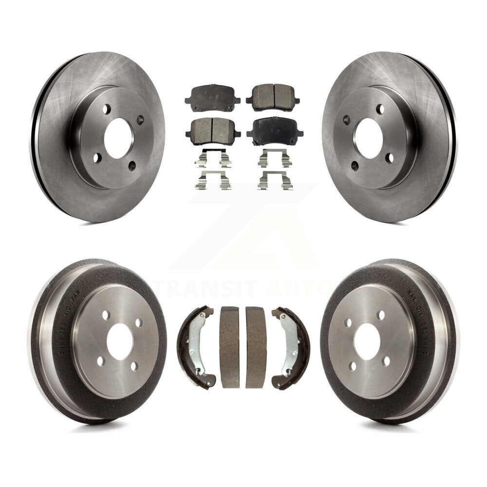 Front Rear Brake Rotor Semi-Metallic Pad & Drum Kit For 07-08 Pontiac G5 Disc rear brakes K8F-105280