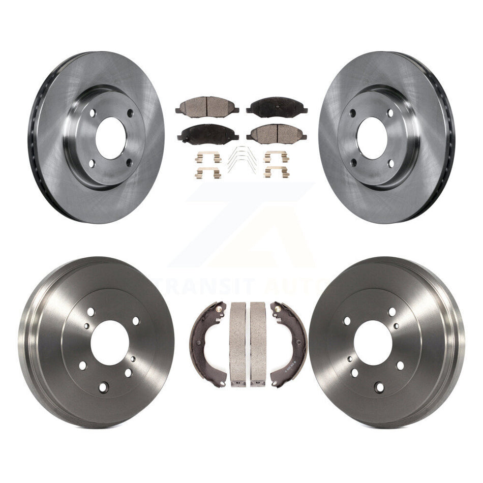 Front Rear Disc Brake Rotors Semi-Metallic Pad Drum Kit For 2008 Nissan Versa 4-Wheel ABS K8F-105285