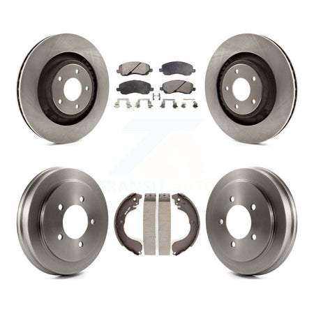 Front Rear Disc Brake Rotor Semi-Metallic Pad Drum Kit For 2008-2009 Dodge Caliber SXT/SE K8F-105286