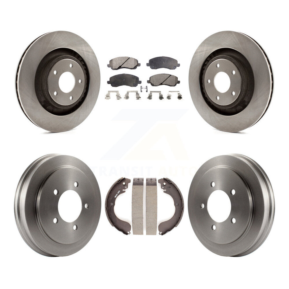 Front Rear Disc Brake Rotor Semi-Metallic Pad Drum Kit For 2008-2009 Dodge Caliber SXT/SE K8F-105286