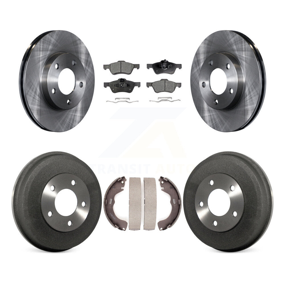 Front Rear Disc Brake Rotors Semi-Metallic Pads And Drum Kit For Mercury Mariner K8F-105288