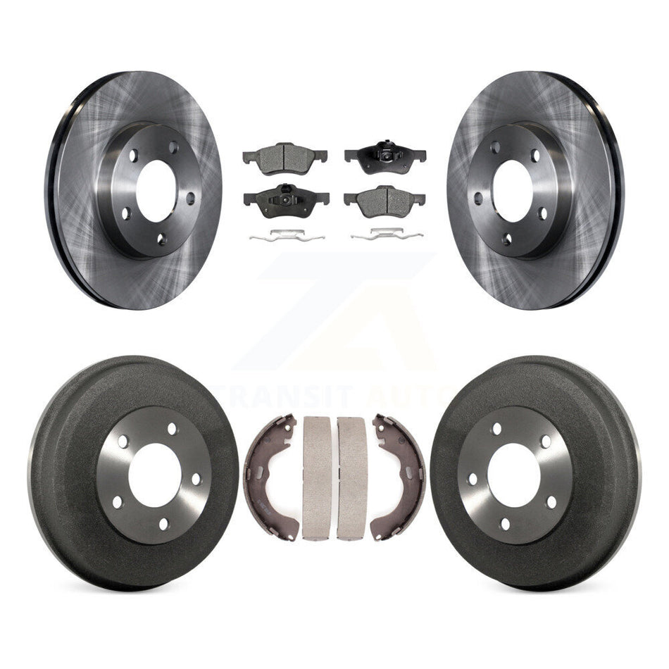 Front Rear Disc Brake Rotors Semi-Metallic Pads And Drum Kit For Mercury Mariner K8F-105288