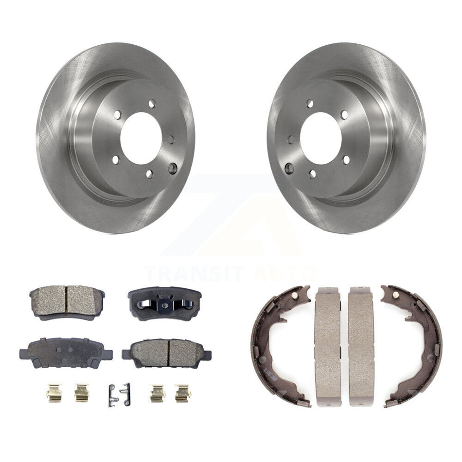 Rear Disc Rotors Semi-Metallic Pads And Parking Brake Shoes Kit For Jeep Patriot Compass K8F-105290